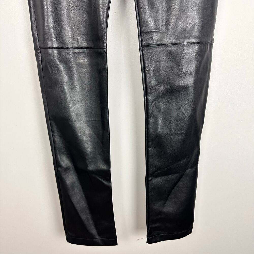 YLSK Mens Skinny Faux Leather Low Rise Pants Suede Lined Sz 28 Edgy Indie Goth - Picture 9 of 12